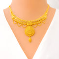 Graceful Striped 22k Gold Necklace Set 