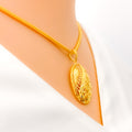 Extravagant Paisley Adorned 22K Gold Pendant Set