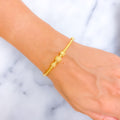 Reflective Striped 22k Gold Bangle Bracelet