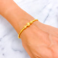 Reflective Striped 22k Gold Bangle Bracelet