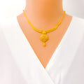 Charming Evergreen 22k Gold Necklace Set