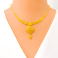 Charming Evergreen 22k Gold Necklace Set