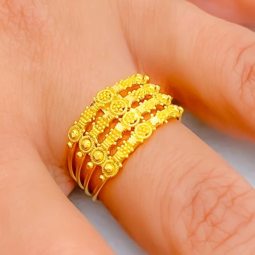 Classic Decorative 22K Gold Ring