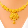 Intricate Festive Floral 22k Gold Necklace Set 