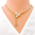 gold-exclusive-asymmetrical-diamond-leaf-necklace-set