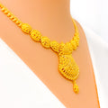 Intricate Festive Floral 22k Gold Necklace Set 