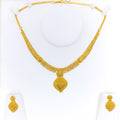 Refined Regal Drop 22k Gold Necklace Set
