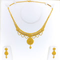 Graceful Striped 22k Gold Necklace Set
