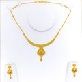 Charming Evergreen 22k Gold Necklace Set
