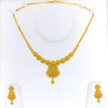 Intricate Festive Floral 22k Gold Necklace Set