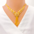 Attractive Alternating 22k Gold Floral Necklace Set