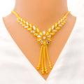 Attractive Alternating 22k Gold Floral Necklace Set