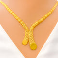 Contemporary Mesh 22K Gold Necklace Set