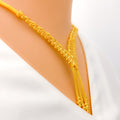 Charming Leaf 22k Gold Hanging Chain Necklace Set