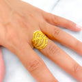 Alternating Decorative Luscious 22k Gold Ring