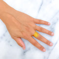 Elevated Trendy Textured 22k Gold Ring