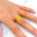 Elevated Trendy Textured 22k Gold Ring