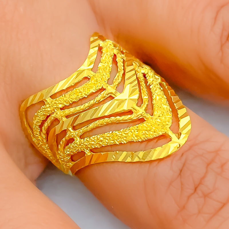 Stylish Golden Elegant 22k Gold Ring
