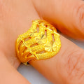 Glam Couture Heart Accented 22k Gold Ring