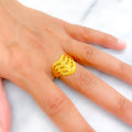 Glam Couture Heart Accented 22k Gold Ring