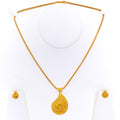 Versatile Glamorous Paisley 22k Gold Pendant Set 