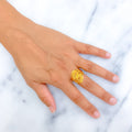 Dazzling Eternal Radiant Textured 22k Gold Ring