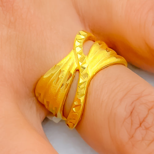 Versatile Adorned Golden Elegant 22k Gold Ring
