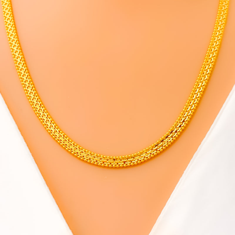 Medium Flat 22k Gold Bead Chain 
