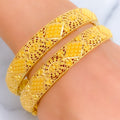 Extravagant Mandala Adorned 22k Gold Bangle Pair