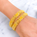 Extravagant Mandala Adorned 22k Gold Bangle Pair