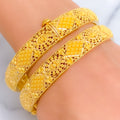 Extravagant Mandala Adorned 22k Gold Bangle Pair