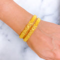 Majestic Multi Bead 22k Gold Bangle Pair