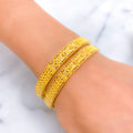 Majestic Multi Bead 22k Gold Bangle Pair