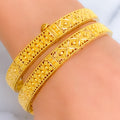 Majestic Multi Bead 22k Gold Bangle Pair