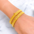 Majestic Multi Bead 22k Gold Bangle Pair