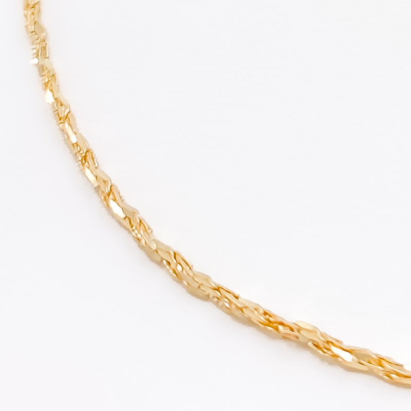 Reflective Fancy Thin 22K Gold Rope Chain