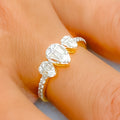 18k-gold-Bold Pear Drop Diamond Ring