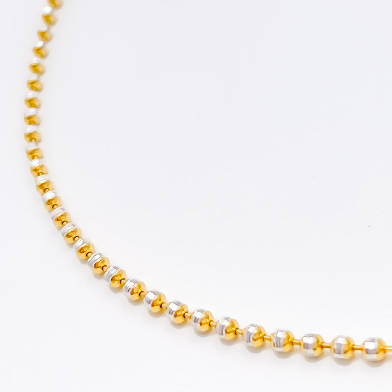 Glimmering Multi Bead Two-Tone Chain - 18"