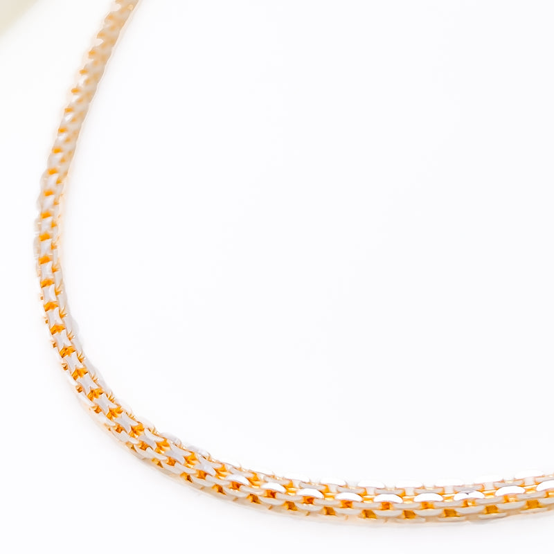 High Finish Medium Square Box 22K Gold Chain 