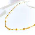 Glamorous 22k Gold Beaded Long Barrel Bead Chain