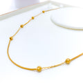 Rich Reflective 22k Gold Alternating Bead Chain - 16"