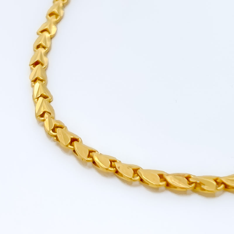 Edgy Sculptural 22K Gold Twinkling Chain 
