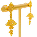 Delicate Fine Beaded 22k Gold Jhumki Earrings