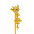 Delicate Fine Beaded 22k Gold Jhumki Earrings