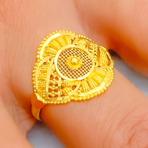 Stylish Mod 22K Gold Ring