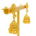 Festive Tasseled Drop 22k Gold Jhumki Earrings