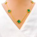 Palatial 5-Piece 21k Gold Clover Necklace Set 