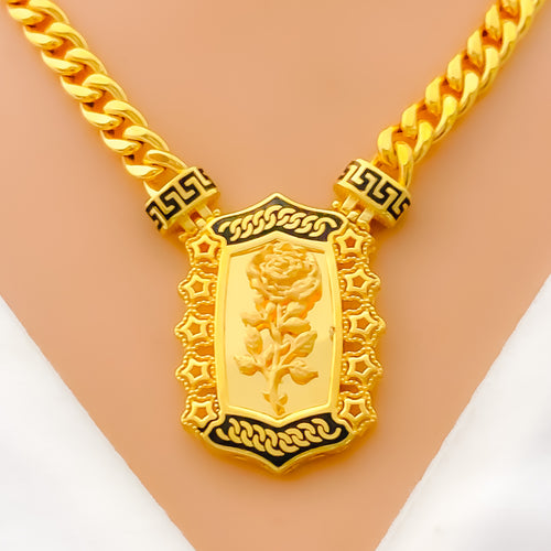 Magnificent Regal 4-Piece 21k Gold Clover Necklace Set
