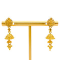Captivating Floral Heirloom 22k Gold Jhumki Earrings