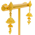 Captivating Floral Heirloom 22k Gold Jhumki Earrings